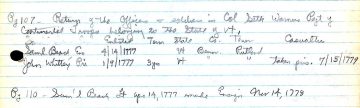 return of Warner's Regiment officers & men